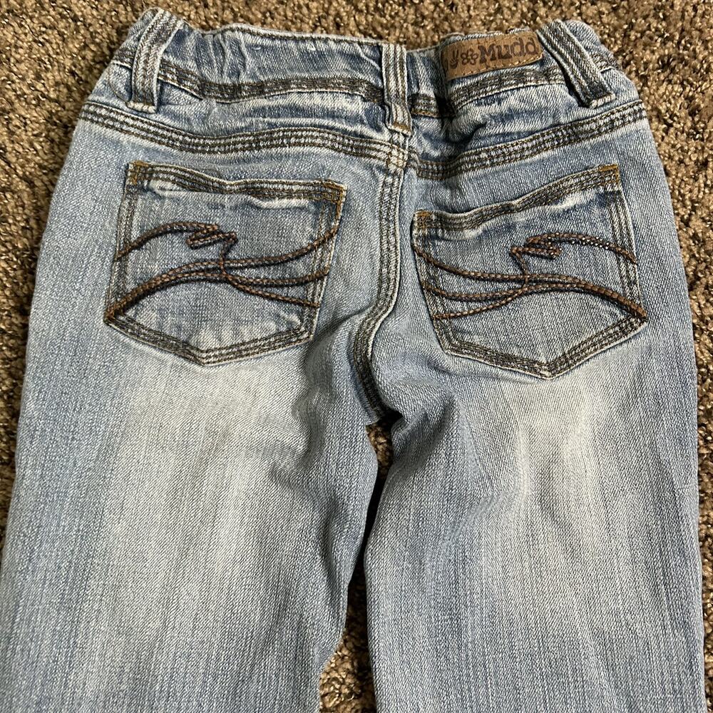 Vintage Y2K Girls Sz 8 Mudd Baby Flare Hippie Peace Sign Flare Jeans - Picture 10 of 16
